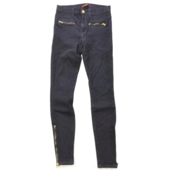 7 For All Mankind Black Jeggings with Gold Accents - Picture 1 of 9